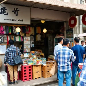 Small business storefront highlighting local vendors.