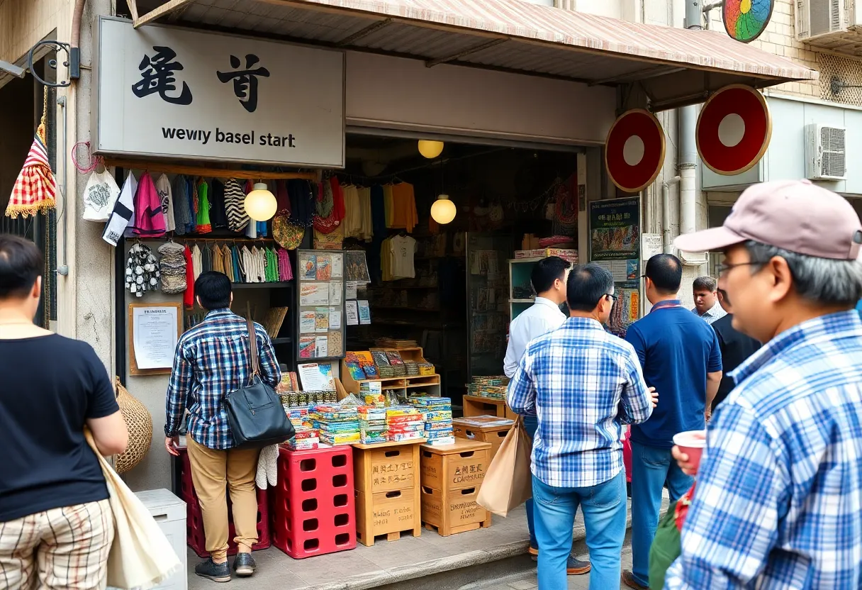 Small business storefront highlighting local vendors.