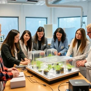 Researchers at Louisiana Tech University working on climate resilience projects.