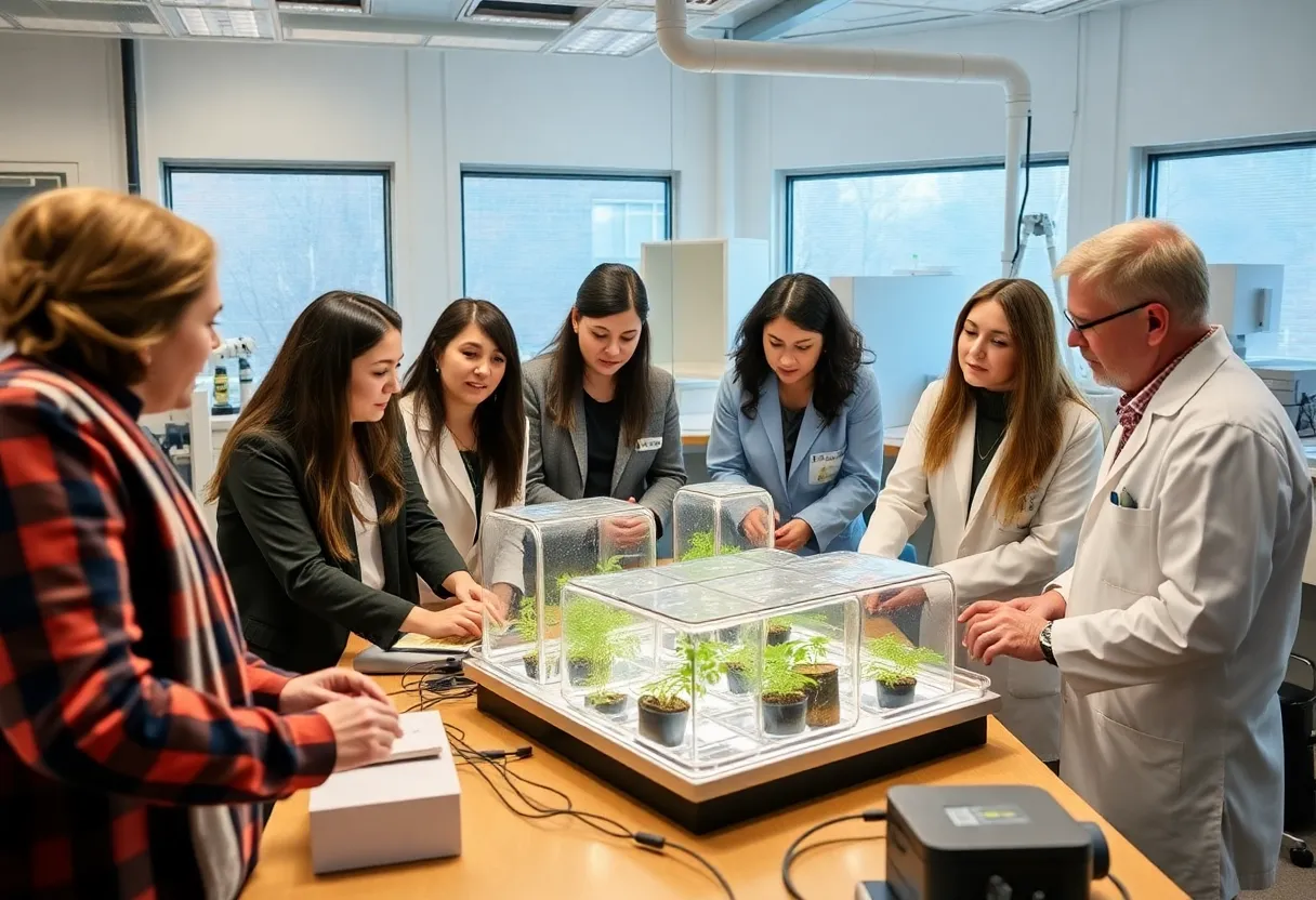 Researchers at Louisiana Tech University working on climate resilience projects.