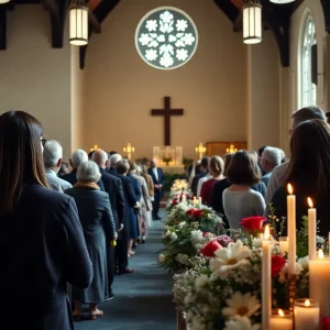 A peaceful memorial service honoring a community leader