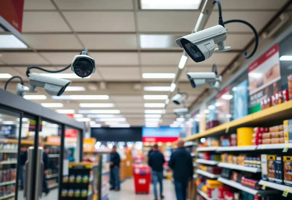 Security cameras monitoring a retail store in Shreveport