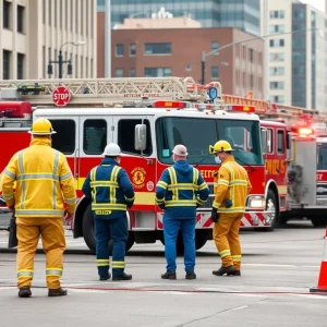 Emergency services managing an ammonia leak in Shreveport