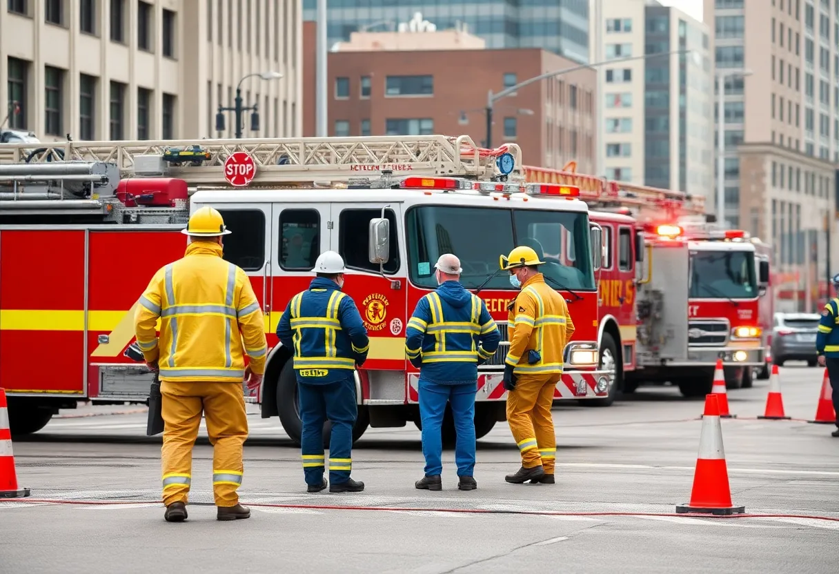 Emergency services managing an ammonia leak in Shreveport