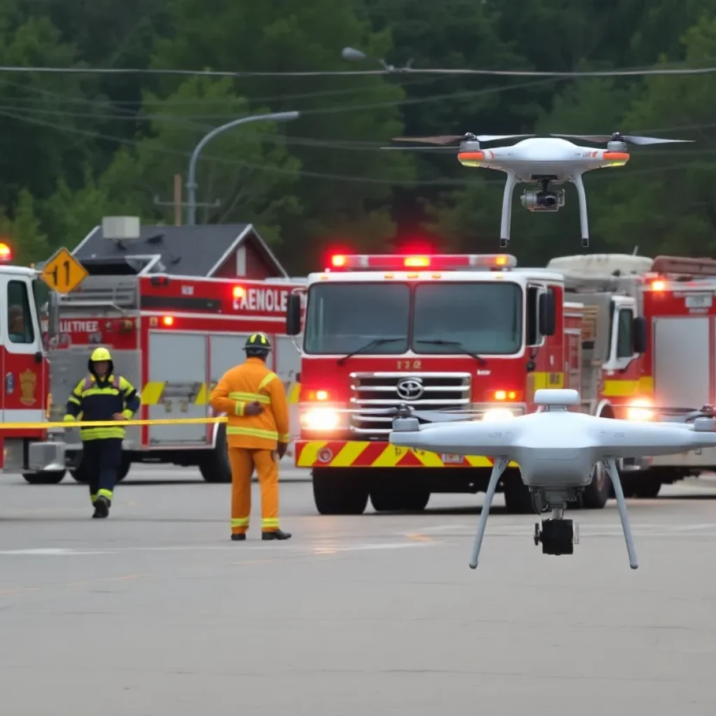 Emergency responders addressing an anhydrous ammonia leak in Shreveport, Louisiana.