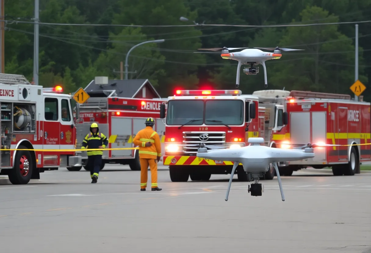 Emergency responders addressing an anhydrous ammonia leak in Shreveport, Louisiana.