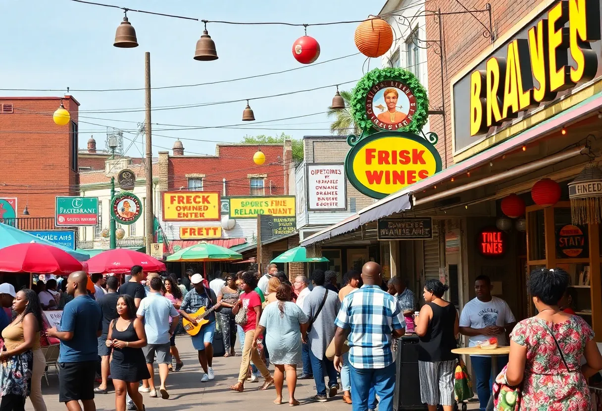 People enjoying Black Restaurant Week in Shreveport with diverse cuisines and cultural festivities.