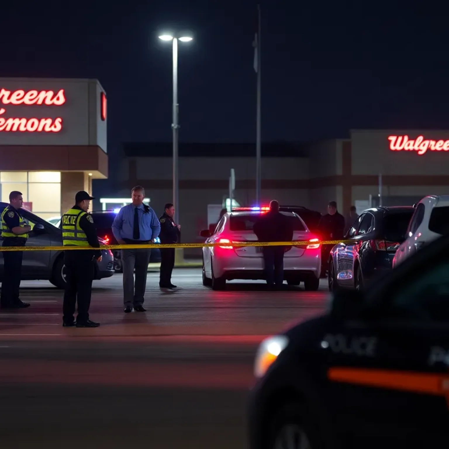 Police investigation at a Walgreens parking lot in Shreveport