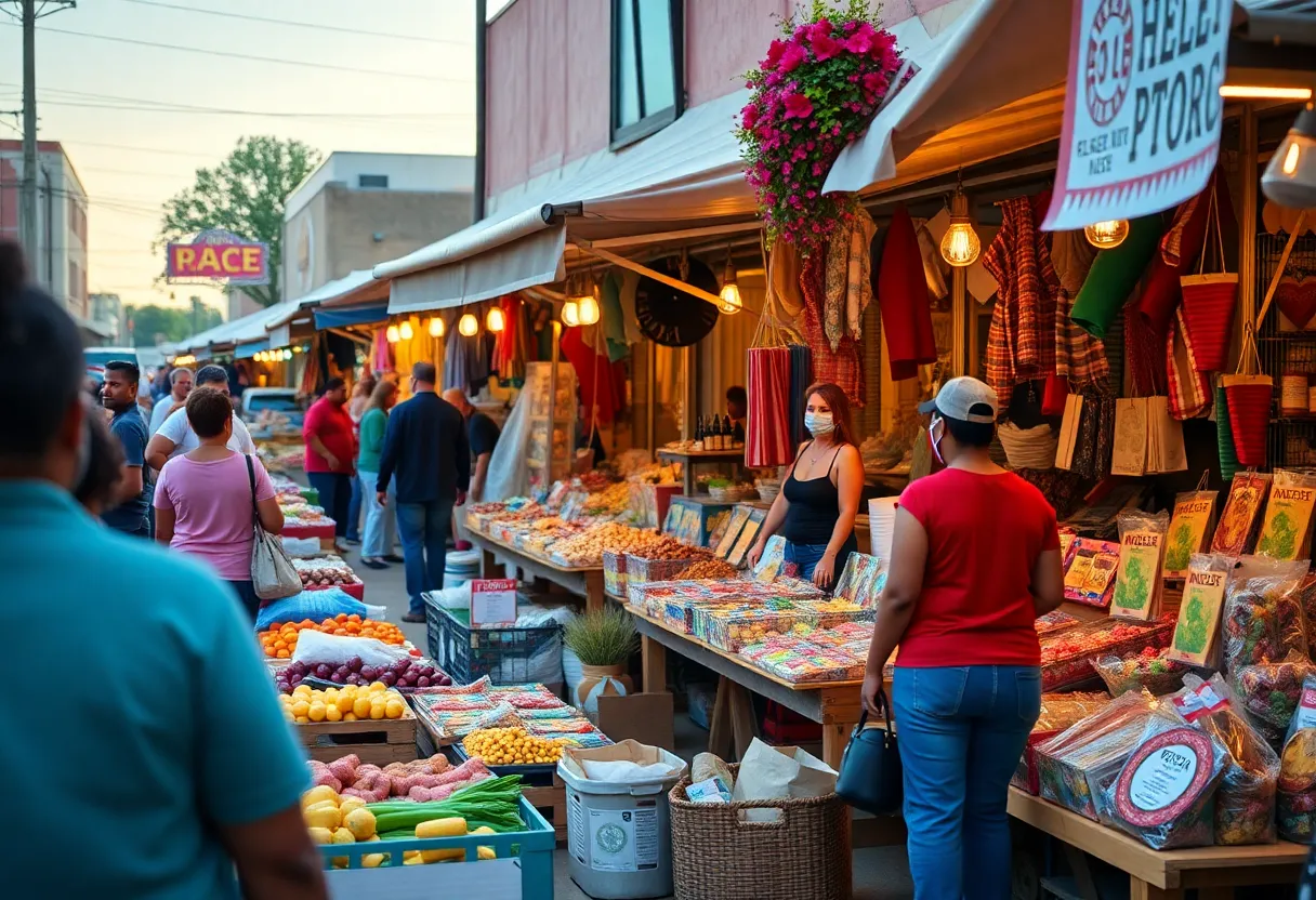 Local marketplace in Shreveport showcasing small business products.