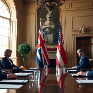 Diplomatic discussion between UK and US leaders