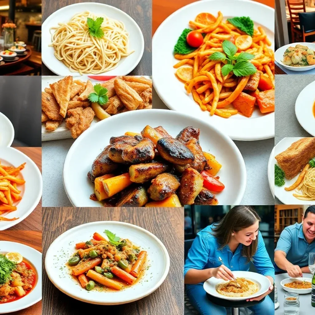 A collage of various dishes served at local restaurants during the 318 Restaurant Week in Shreveport-Bossier