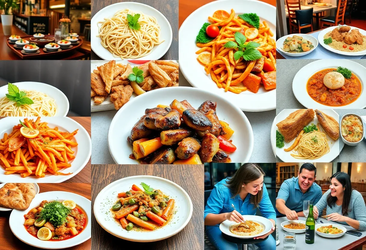 A collage of various dishes served at local restaurants during the 318 Restaurant Week in Shreveport-Bossier