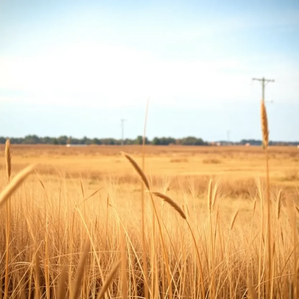 Dry landscape in Caddo Parish, Louisiana indicating fire risk