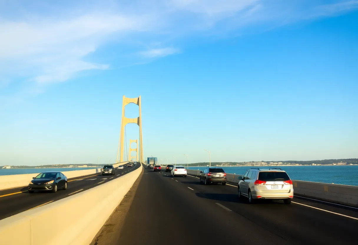 Chesapeake Bay Bridge during daytime with traffic flow