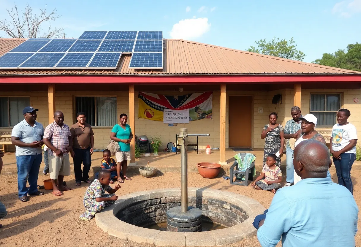 Community center with solar panels and a water well in Shreveport