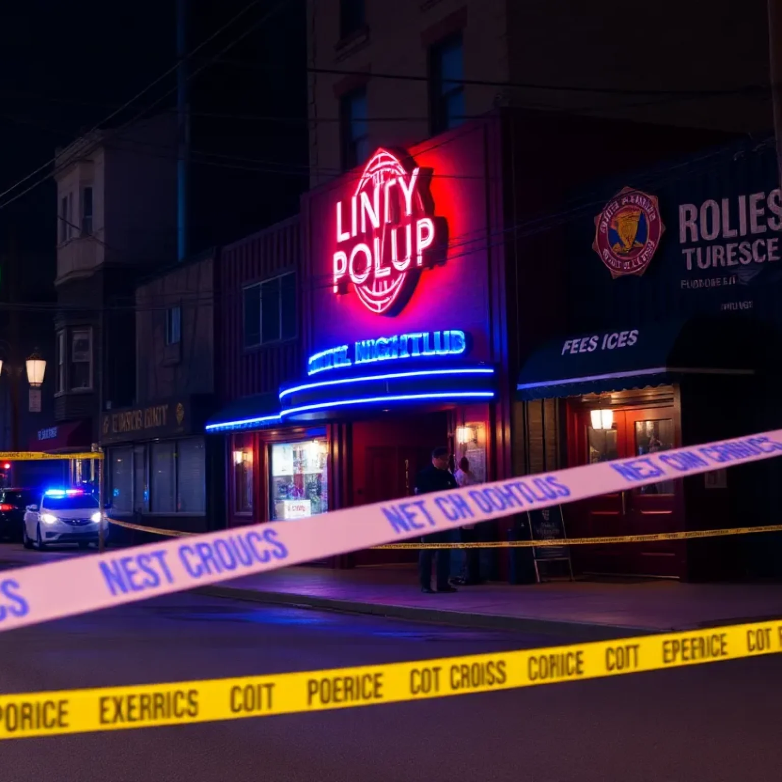 Police presence outside Club Haze after double homicide incident