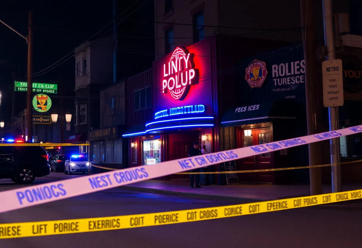 Police presence outside Club Haze after double homicide incident