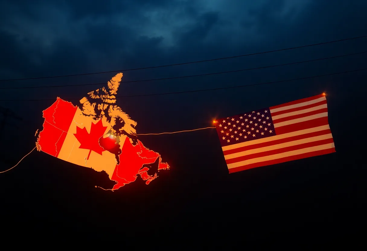 Conceptual illustration of electricity trade between Canada and the U.S.