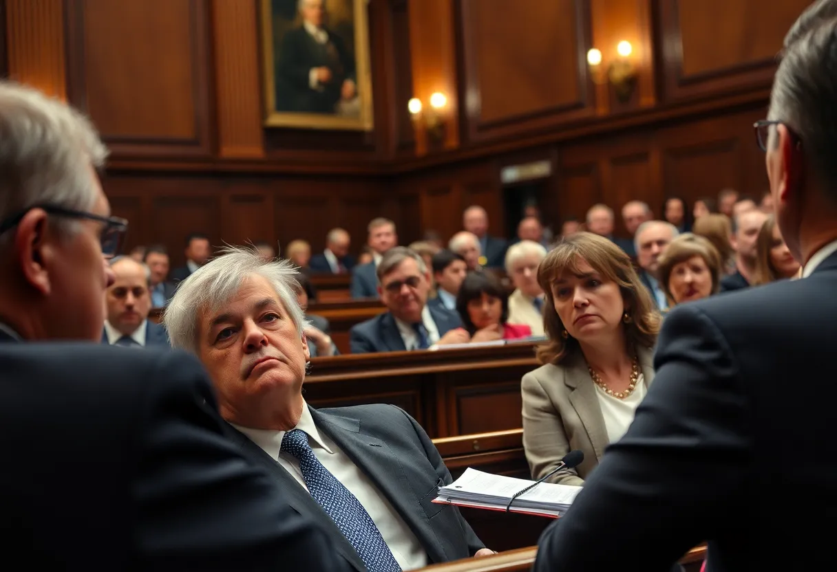 Representatives in a heated political debate during a House censure vote.