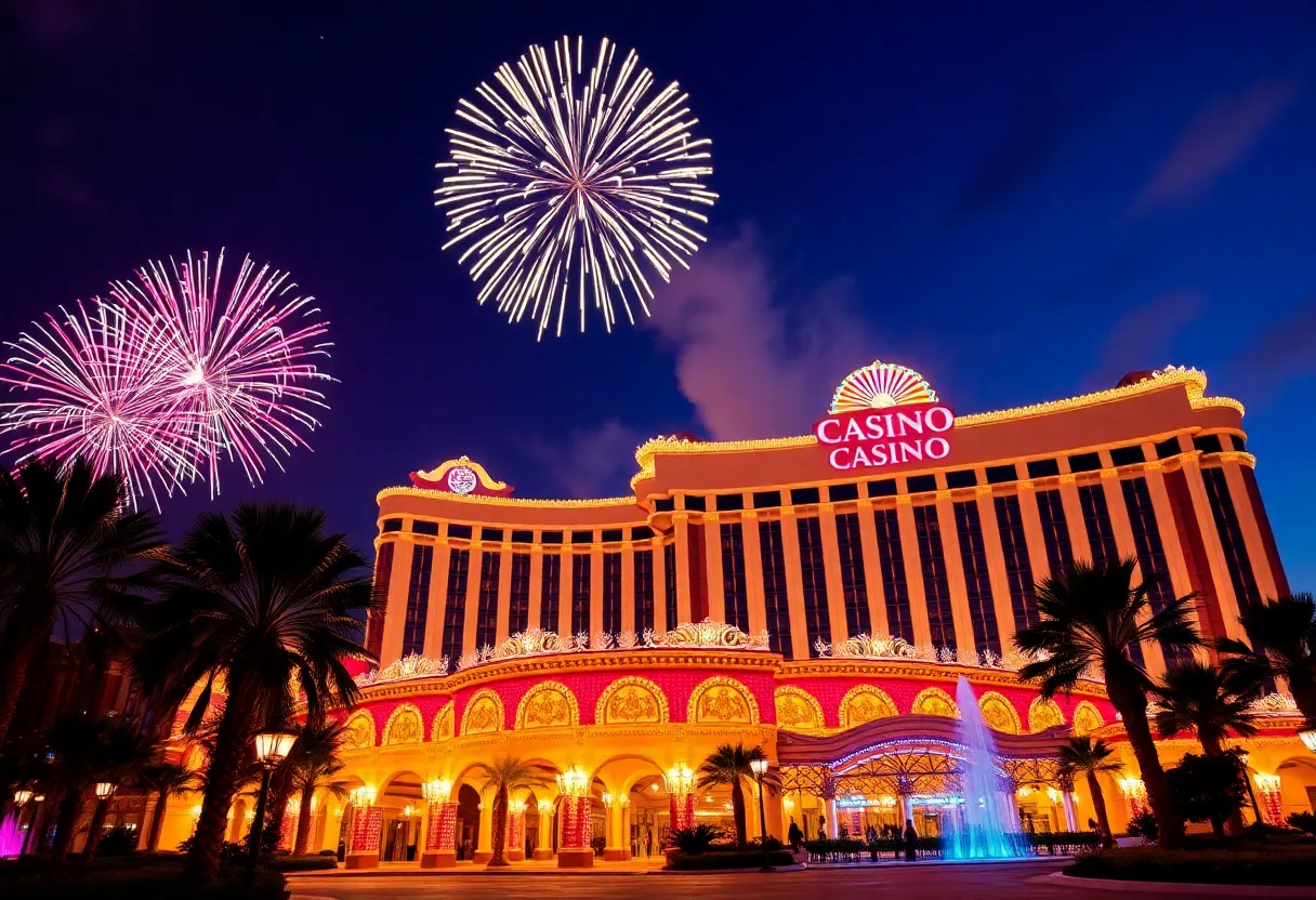 Fireworks over Live! Casino & Hotel Louisiana