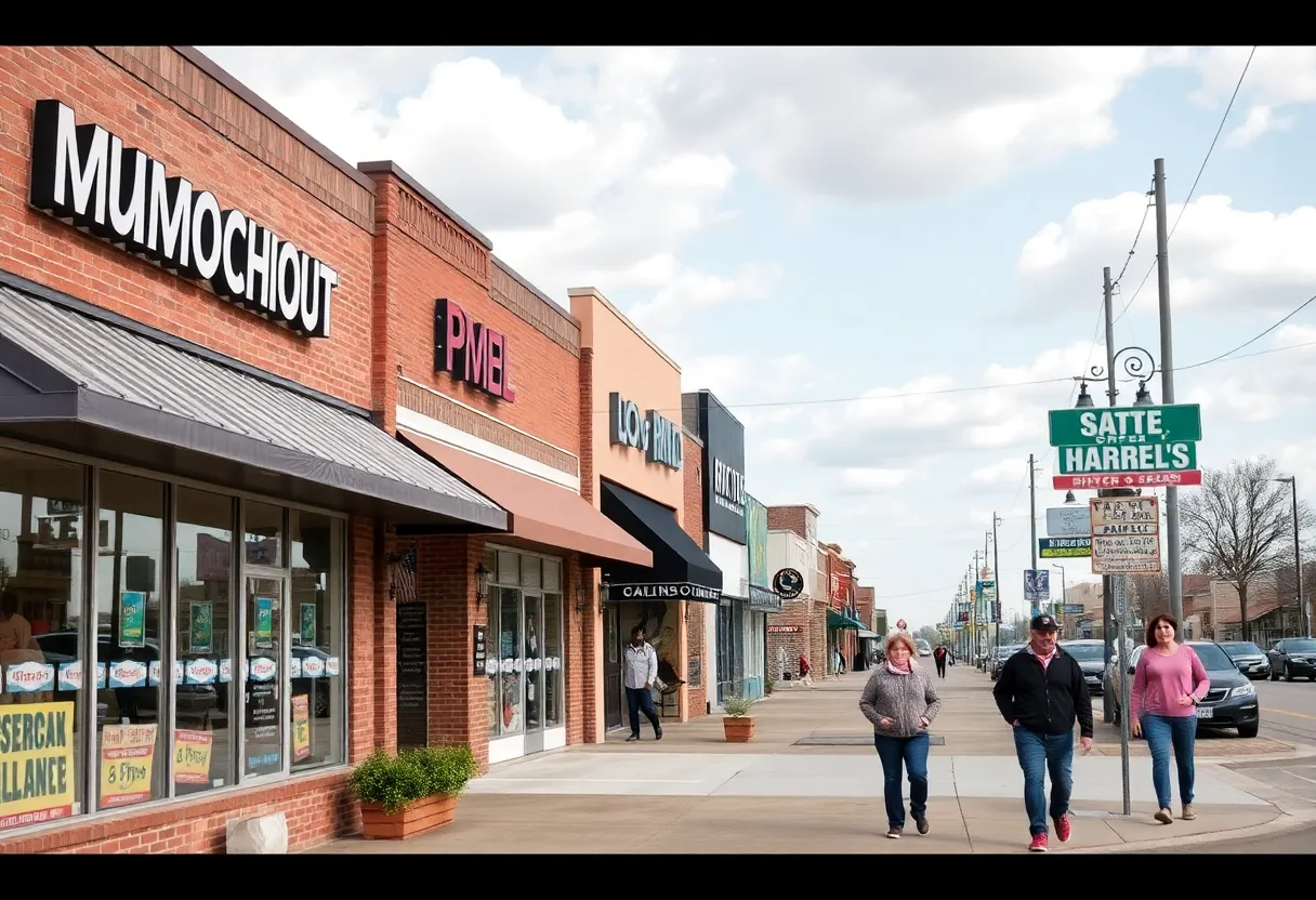 New storefronts along Mansfield Road in Shreveport with customers