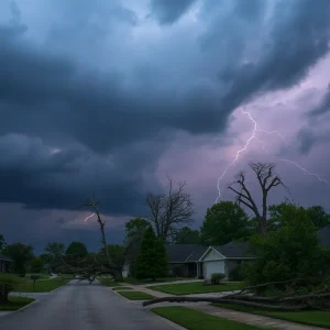 Dark skies and damage from severe thunderstorms in ArkLaTex