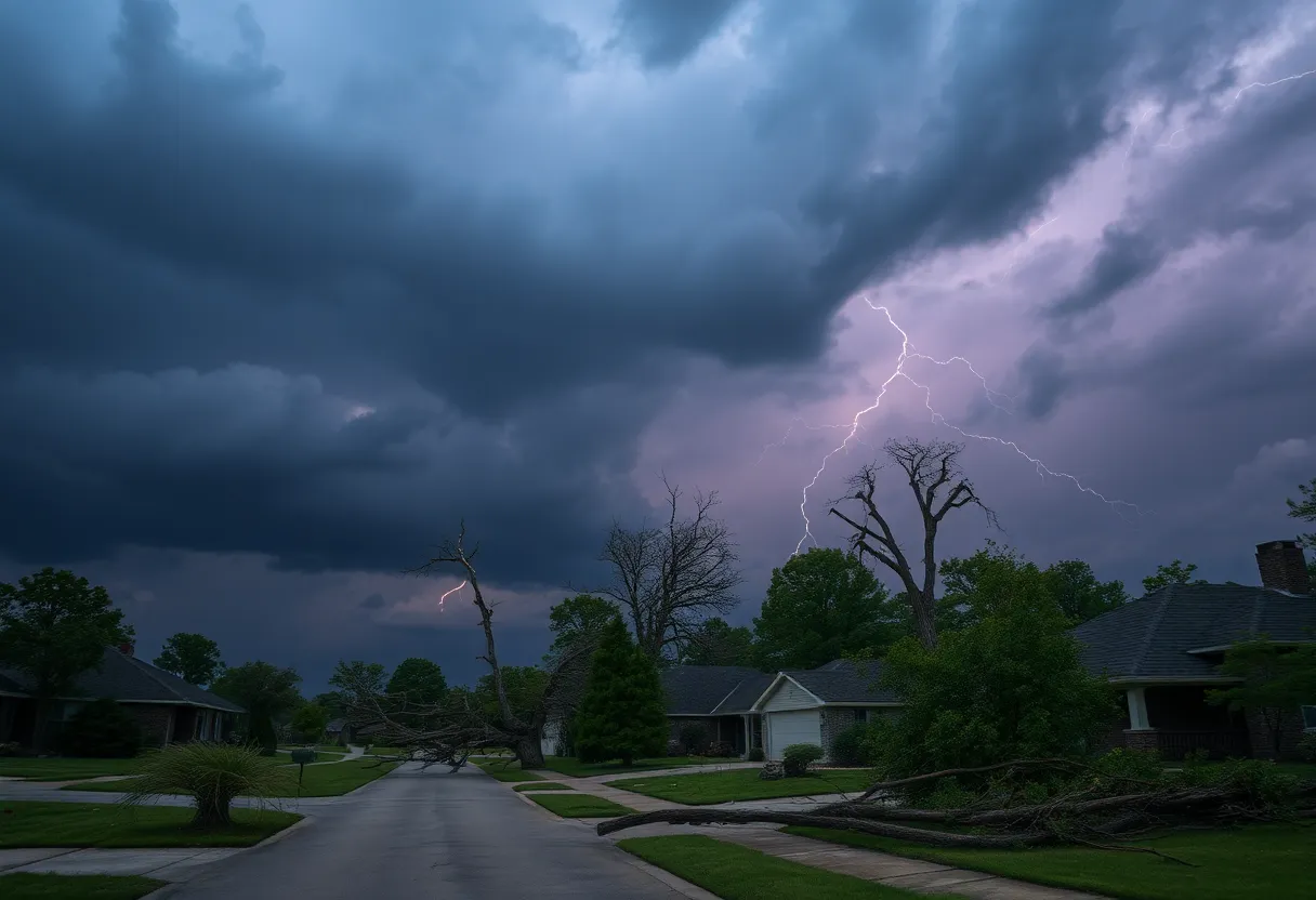 Dark skies and damage from severe thunderstorms in ArkLaTex