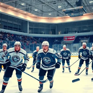 Shreveport Mudbugs players in action during a hockey game