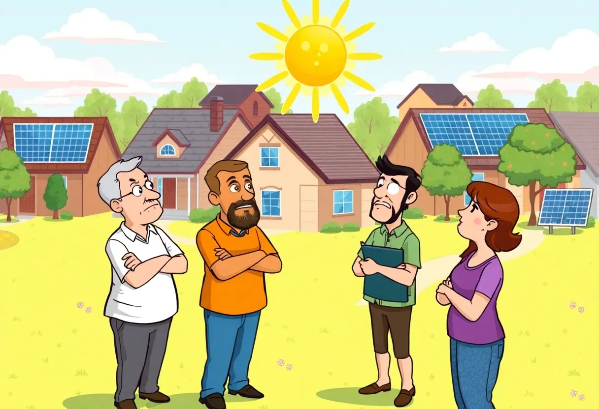 Illustration representing confusion over solar sales practices in Shreveport