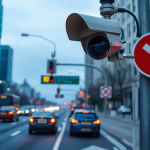 Speed enforcement cameras on a busy Shreveport street