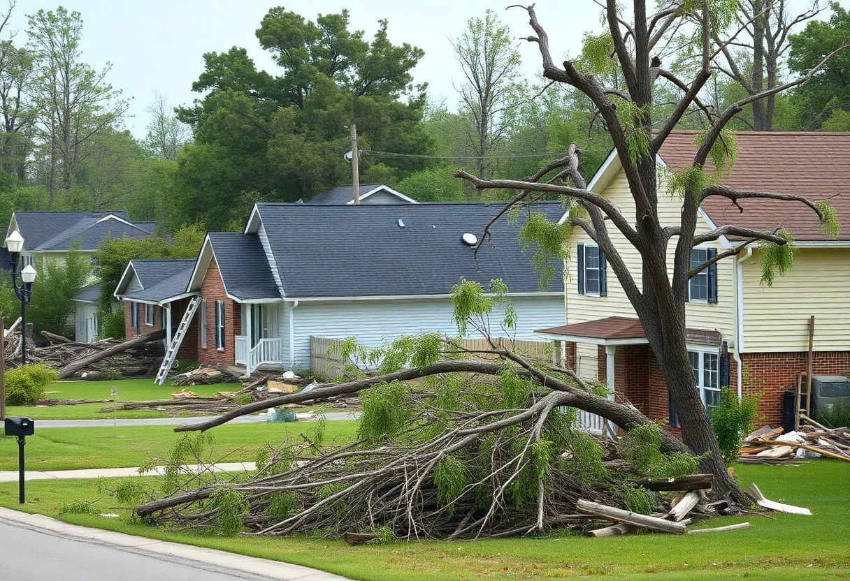 Destruction from tornadoes in impacted communities