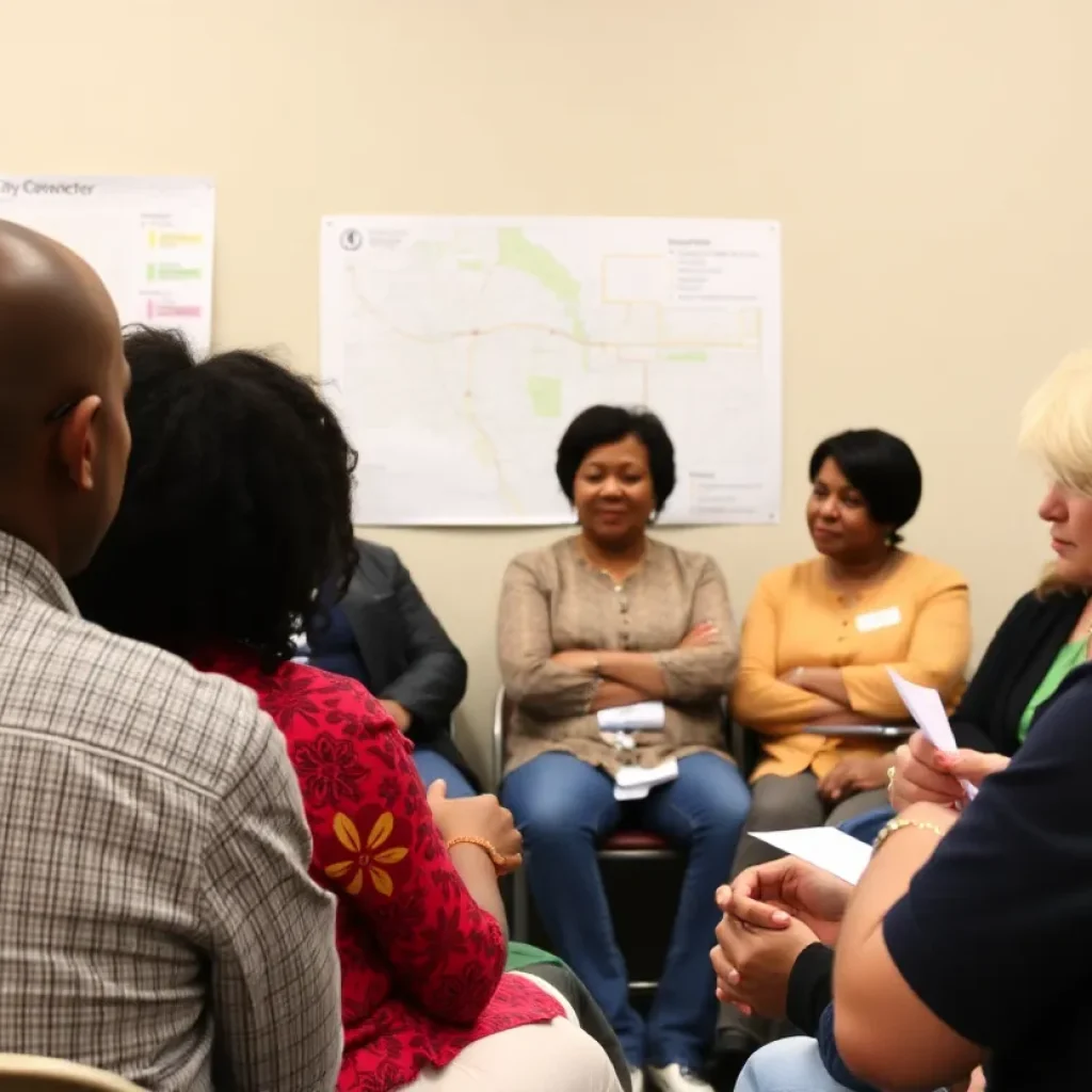 Shreveport residents discussing I-49 Inner City Connector project.