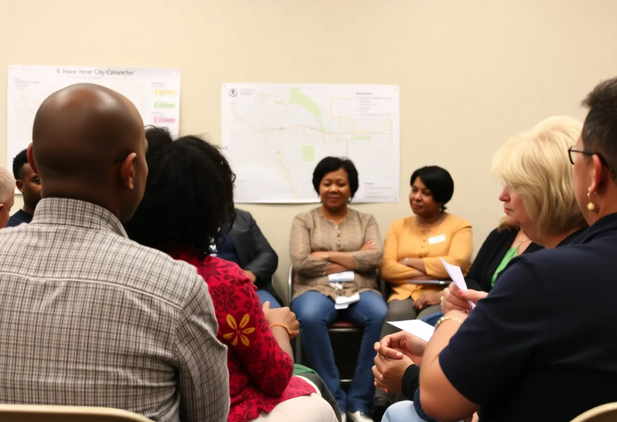 Shreveport residents discussing I-49 Inner City Connector project.