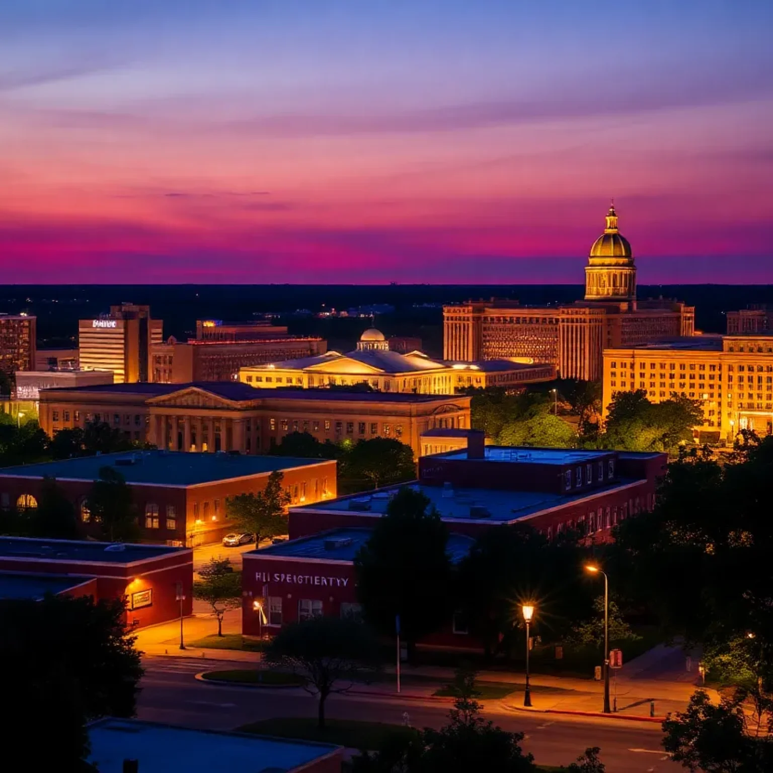 Dusk view of Shreveport showcasing community feel