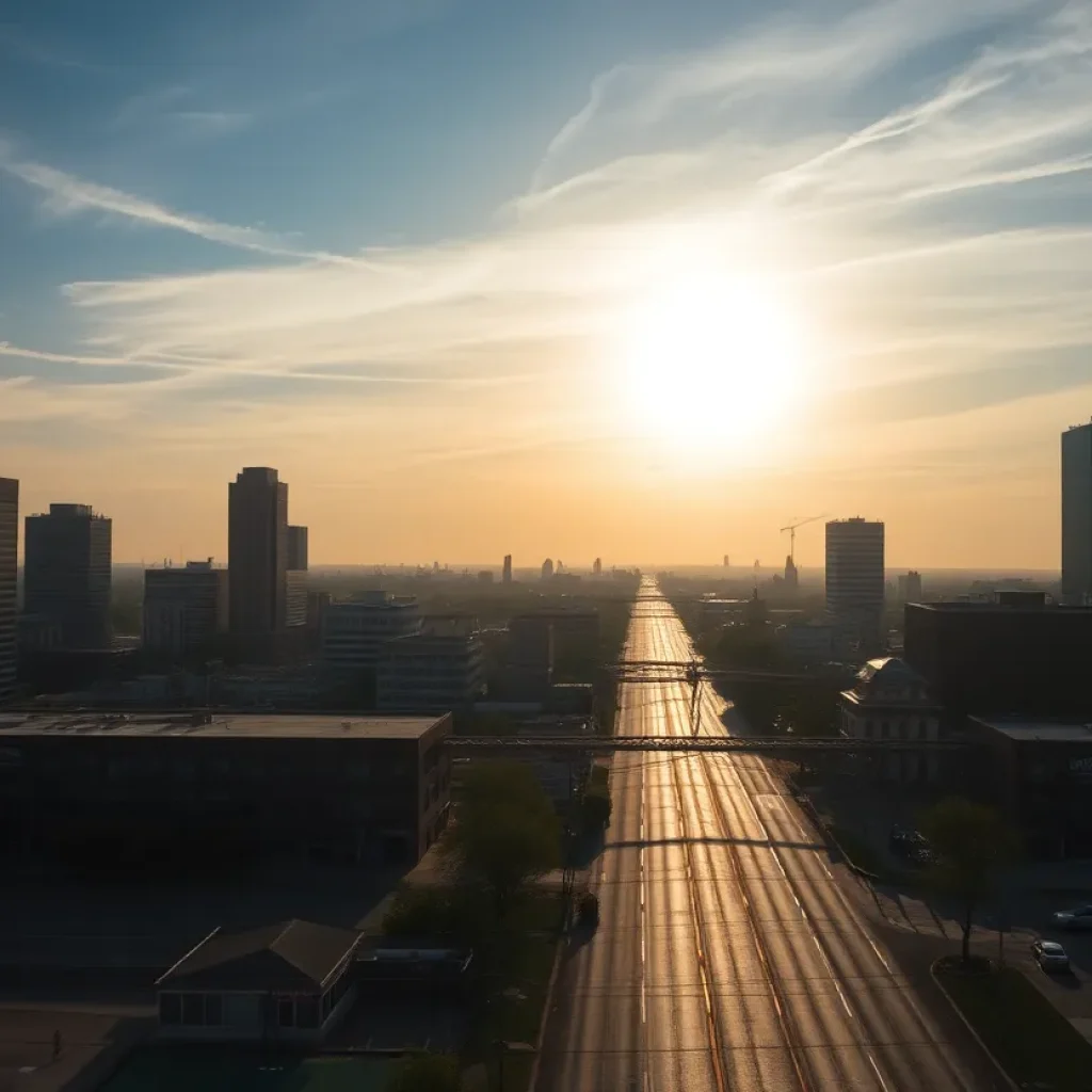 A scenic view of Shreveport, Louisiana, highlighting the urban landscape and community feel.
