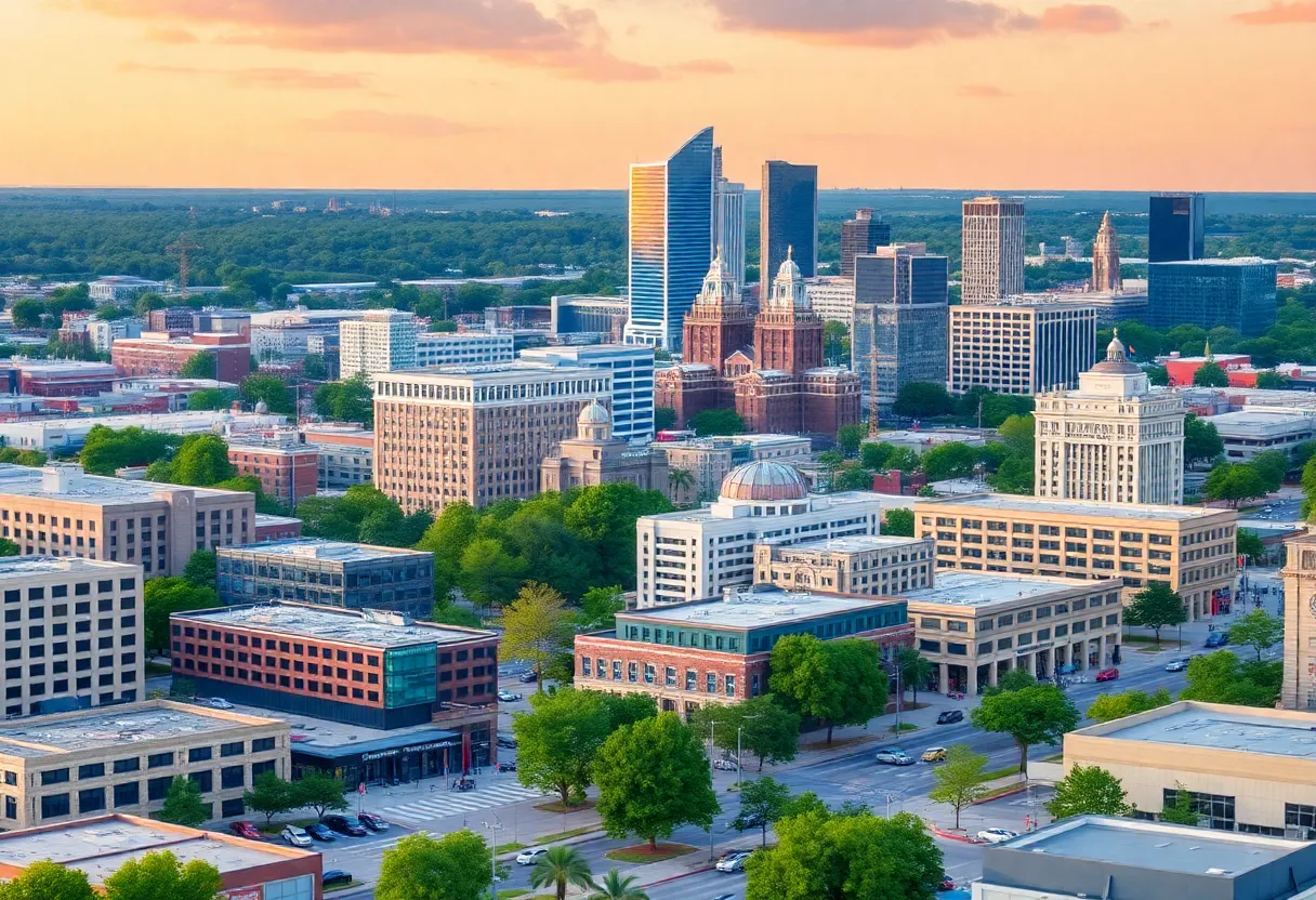 City landscape of Shreveport showing growth and development