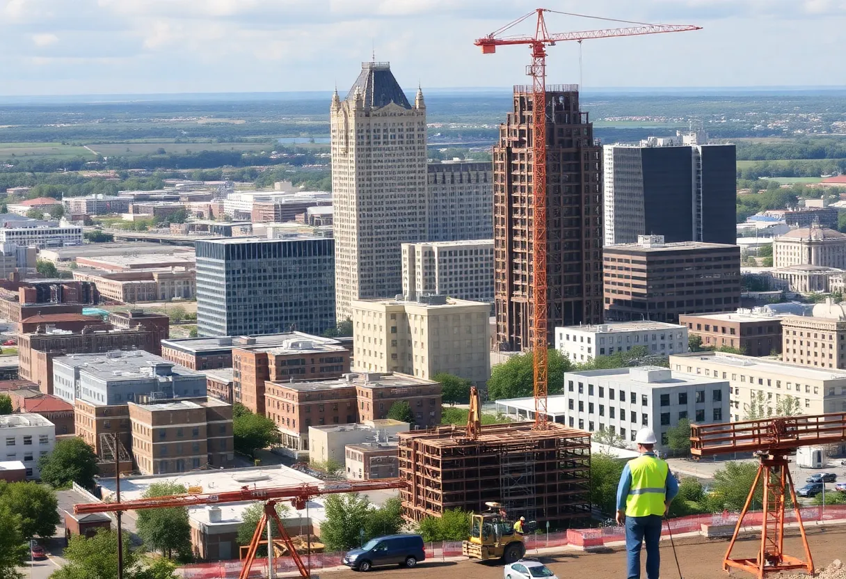 Shreveport cityscape depicting job growth and development