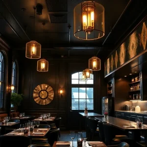 Interior of The Village Grille with elegant decor and lighting
